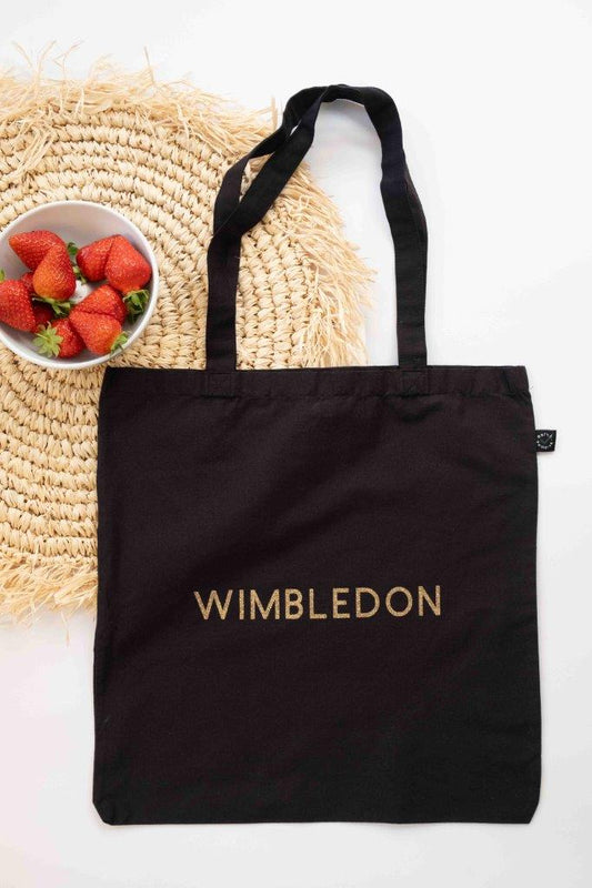 Wimbledon Tote Bag Black with gold
