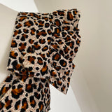 Willow Jumpsuit: Limited Edition Chocolate Brown Animal Print in soft needlecord