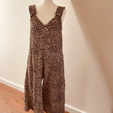 Willow Jumpsuit: Limited Edition Chocolate Brown Animal Print in soft needlecord