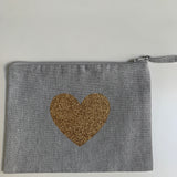 Jimmy Purse Bag Grey with Gold Heart